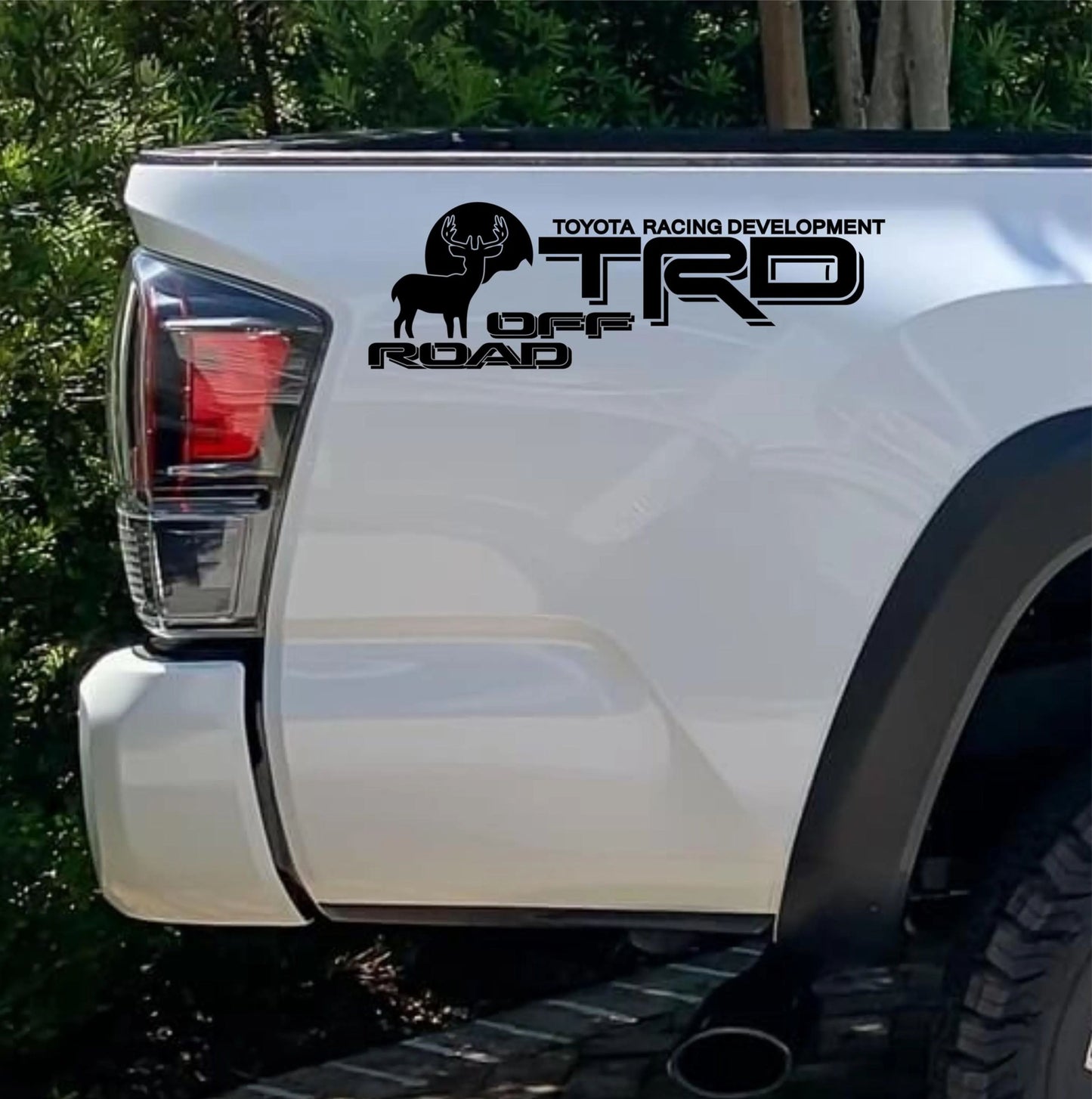 TRD Off Road Deer Decal, Toyota Tacoma Tundra Ford Runner Truck bedside decal set of 2 TRD Deer Mountain vinyl decal