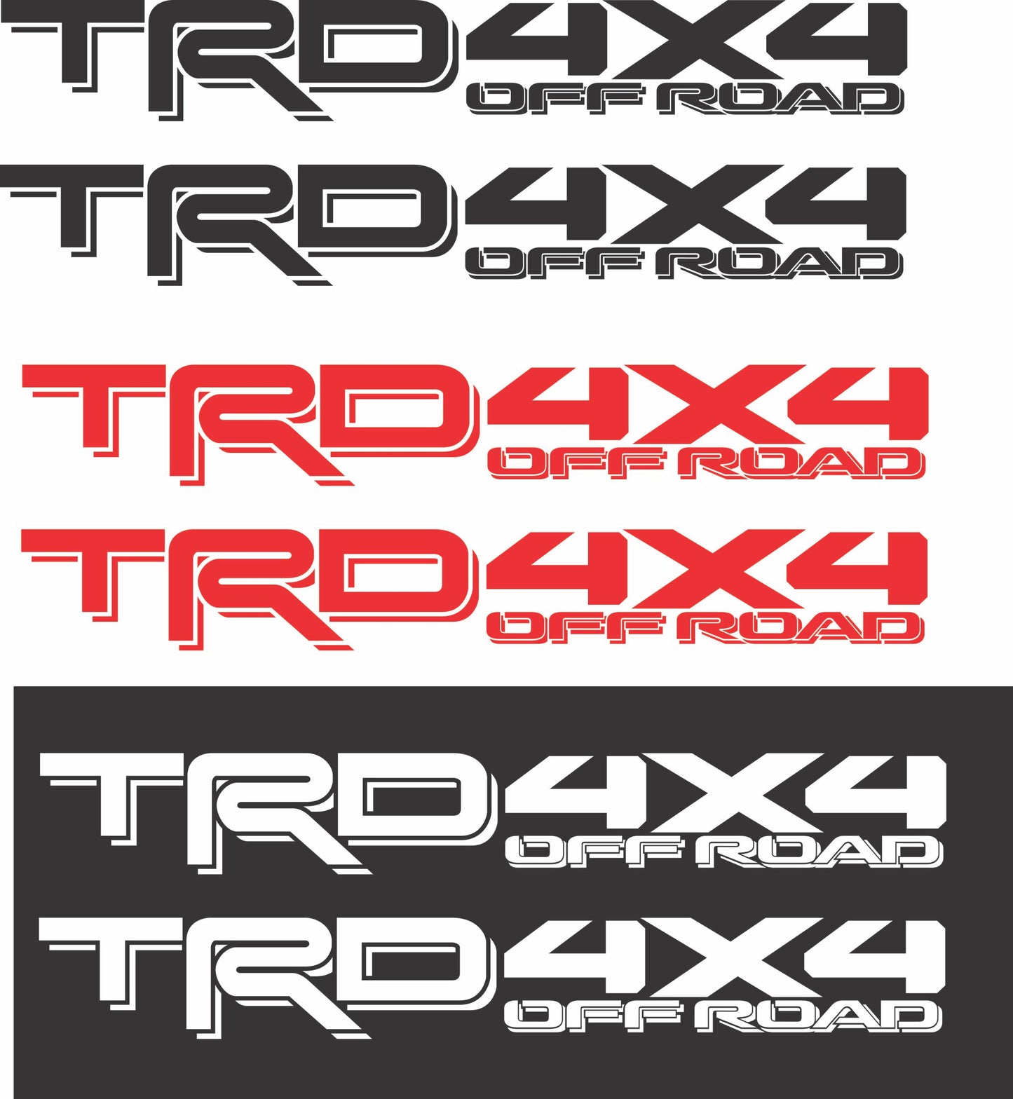 TRD 4x4 Off Road ,Toyota Tacoma, Tundra, Decals, Stickers, Bedsides Decal Sticker, Truck bedside decals set of 2