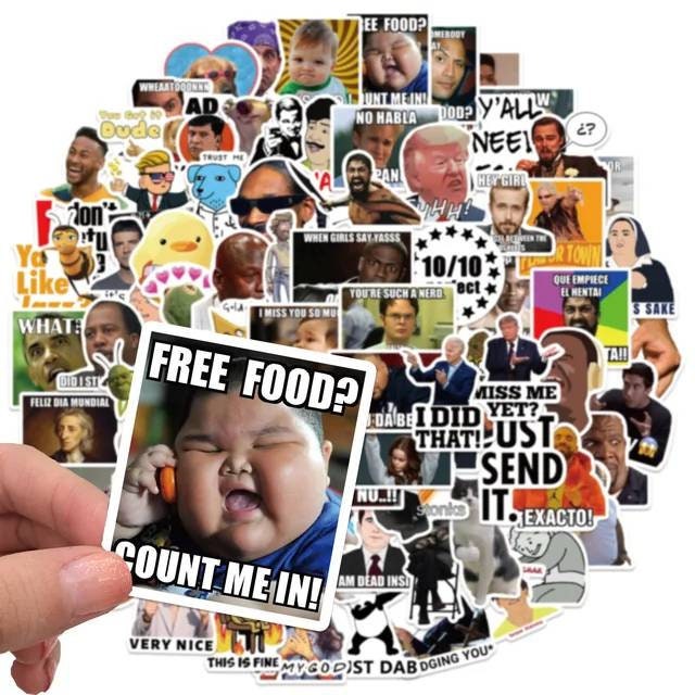 5-100 Pc Meme Stickers - Internet funny DIY stickers for hydroflask laptop luggage... Waterproof 100% Vinyl Funny Stickers