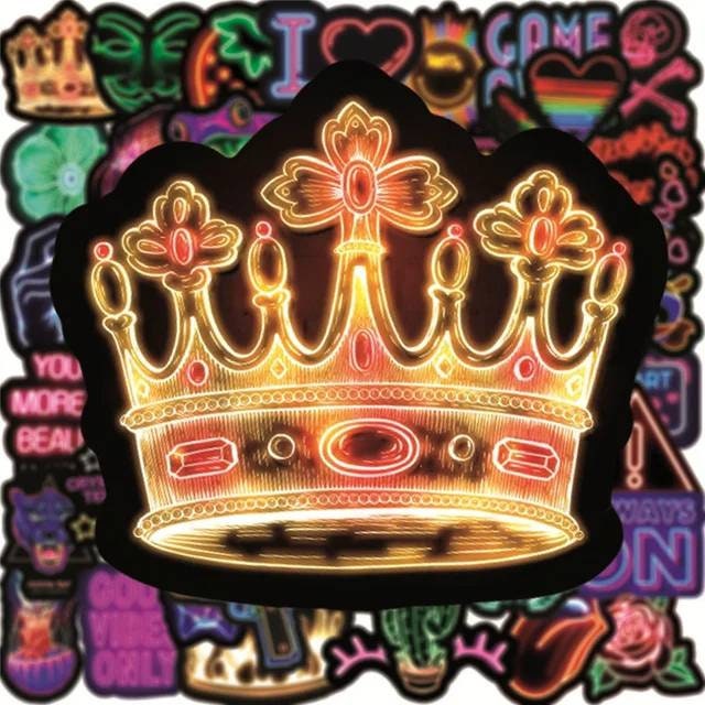 100PCS Neon Graffiti Stickers | Luminous Cool Decals for Kids, Teens, Laptops & Walls