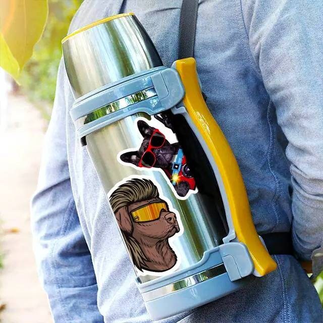 50 pcs Funny Dog Stickers, Pug Corgi Stickers,Dog Stickers Pack,Puppy Stickers, Dog Lover's Stickers for Laptop, Tumblers, Waterproof