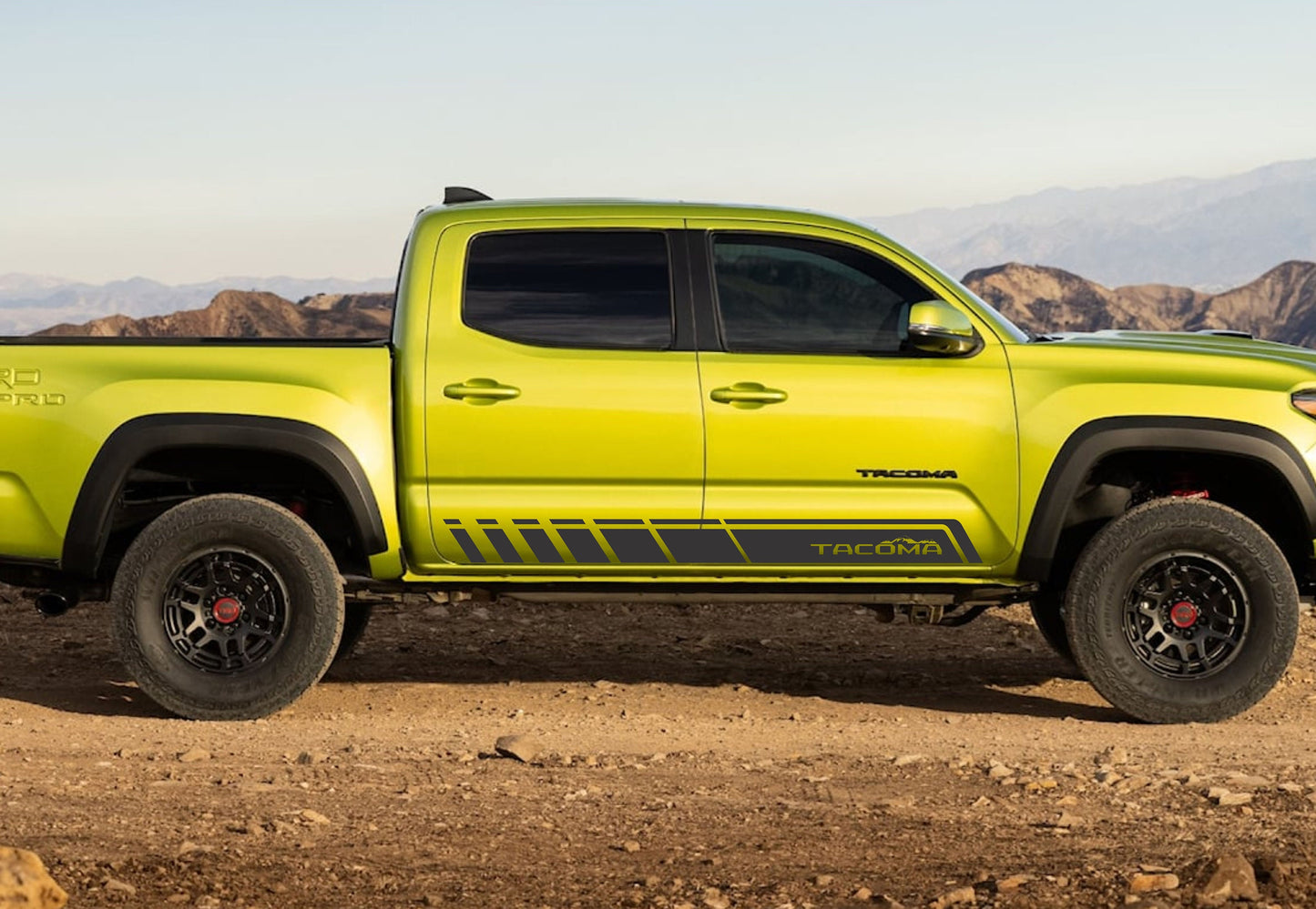 Toyota Tacoma Wild Mountains ROCKER PANEL Vinyl Decal Sticker Graphics Kit, Tacoma door decal