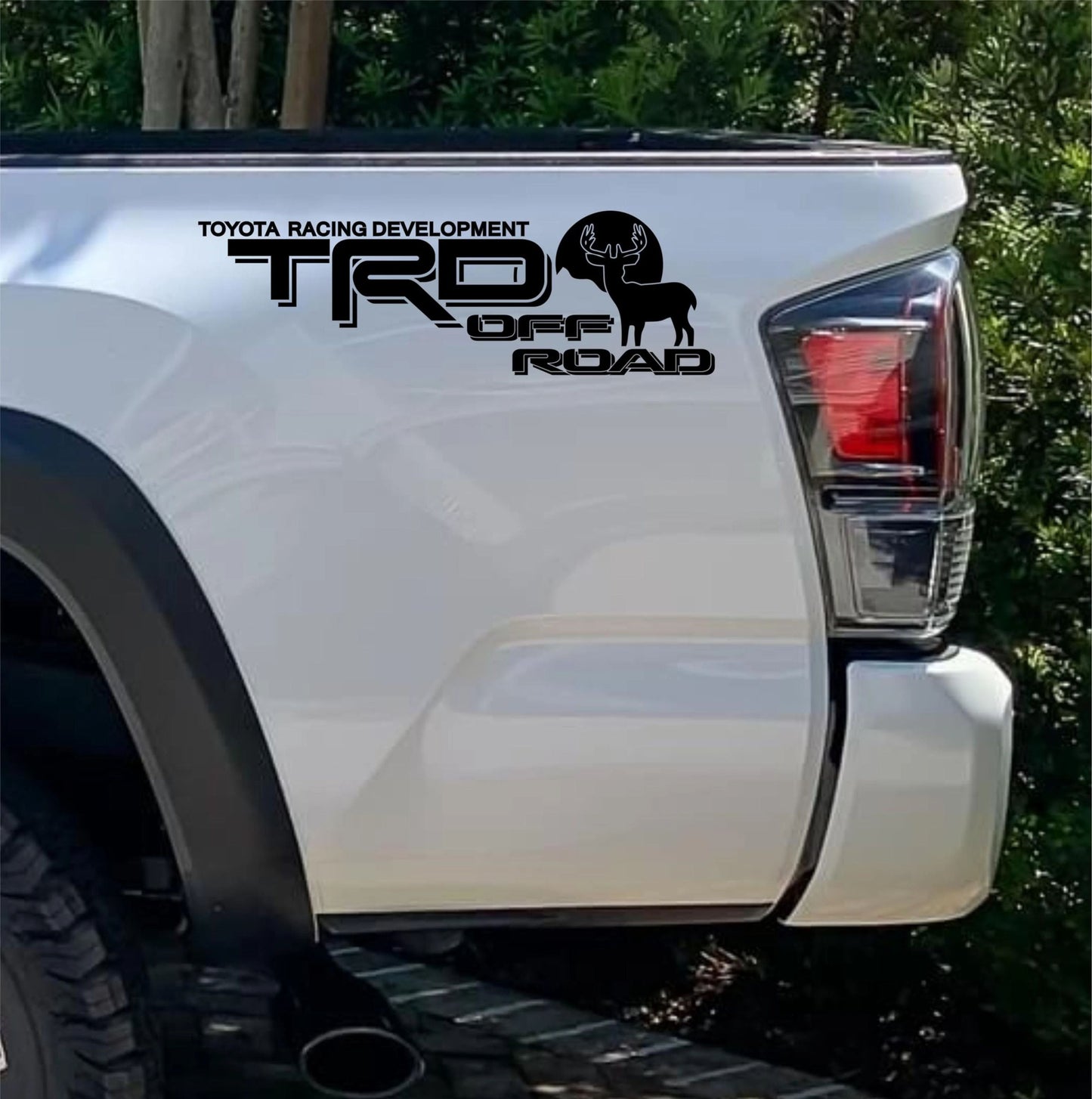 TRD Off Road Deer Decal, Toyota Tacoma Tundra Ford Runner Truck bedside decal set of 2 TRD Deer Mountain vinyl decal