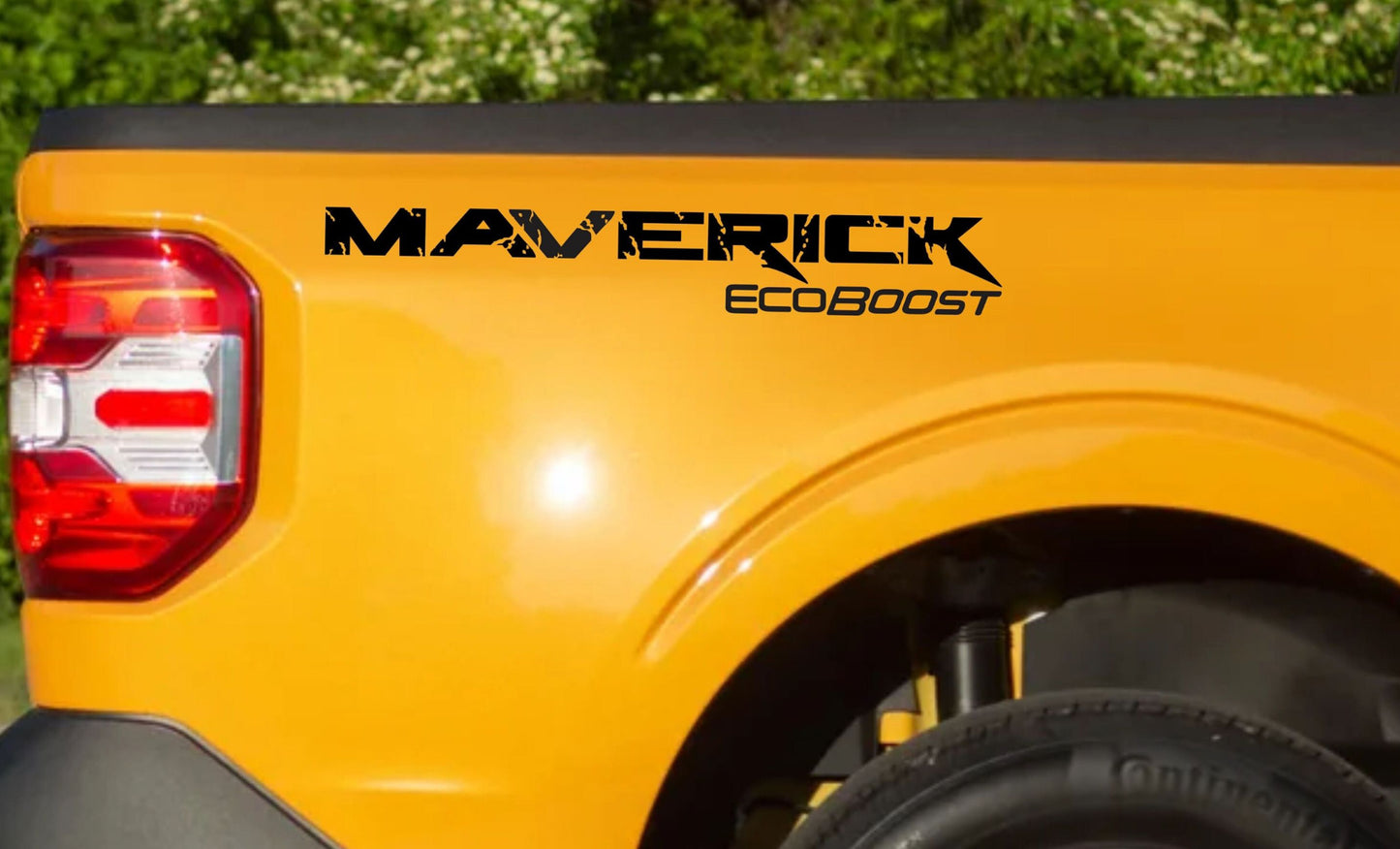 Ford Maverick Ecoboost Vinyl Decal Sticker 2Pcs, Bedside Truck Decal calcomanía , Maverick distressed decal