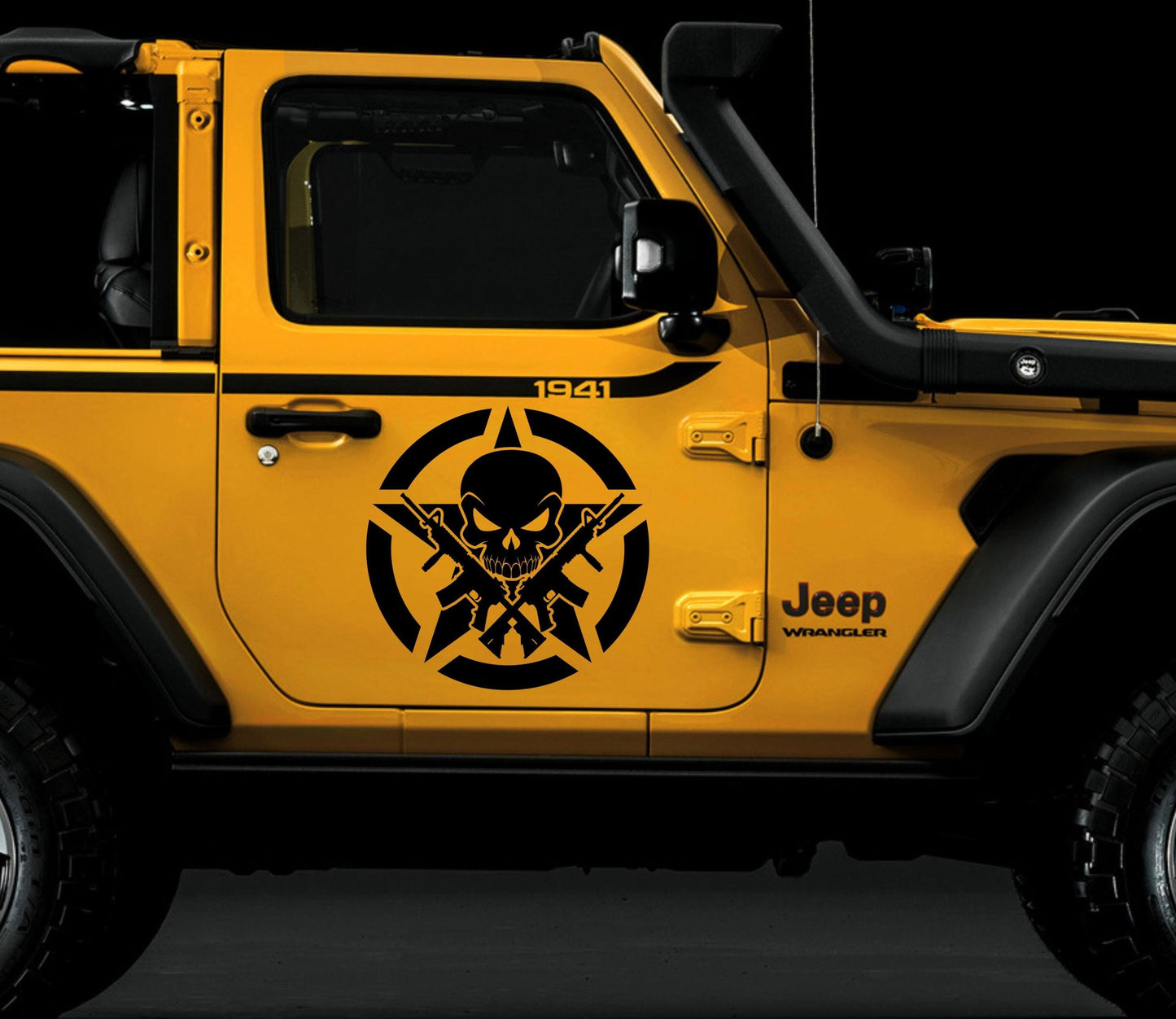 Military Star Door Decal, Military Army Star, Punisher Decal, Bigfoot decal, Flag Star Decal x2 multiples styles for Jeep and Trucks