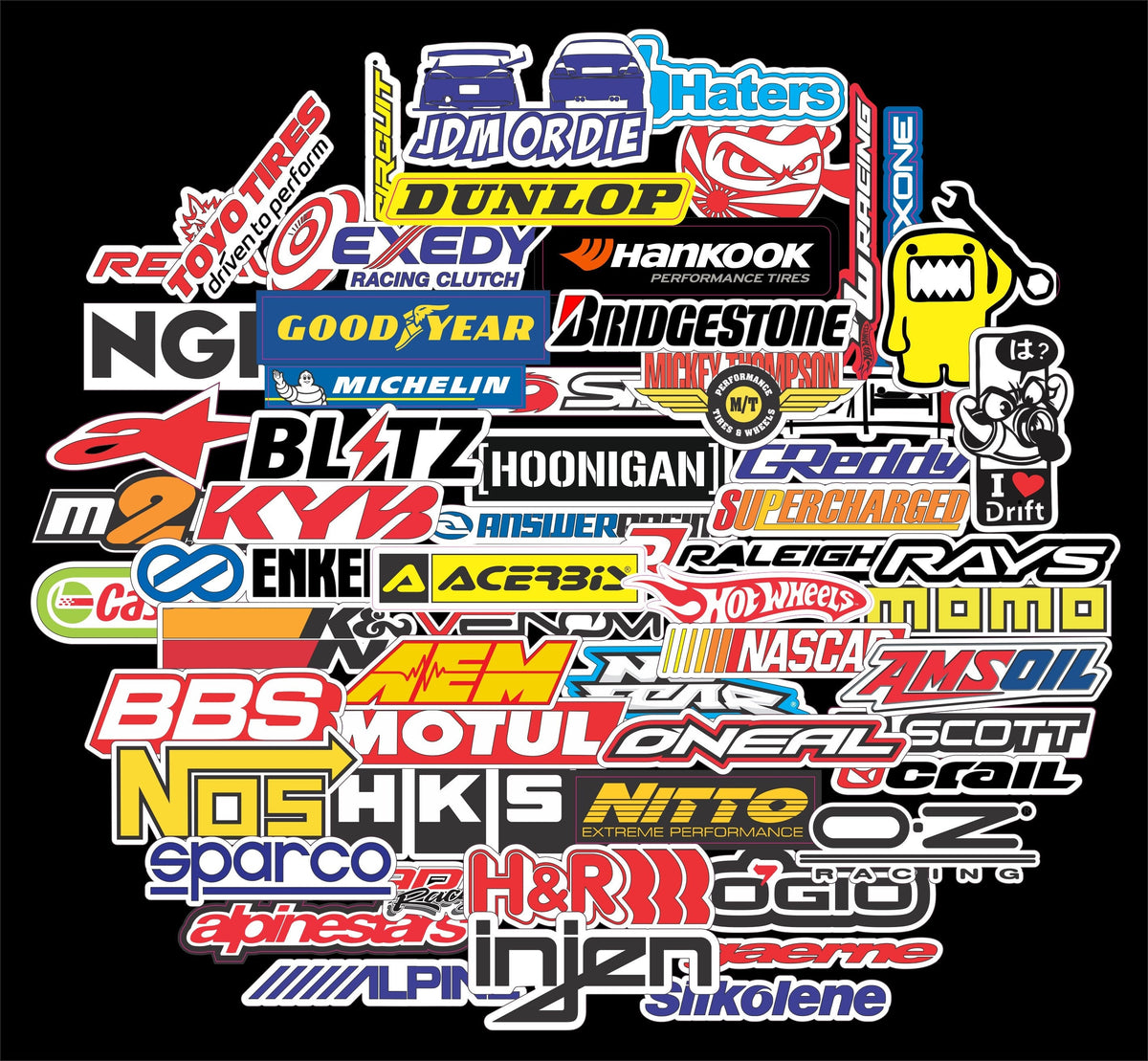 Open Modified Sticker JDM Racing Car Stickers Pack Sponsors Logos Team Racing Sports Drift M ...